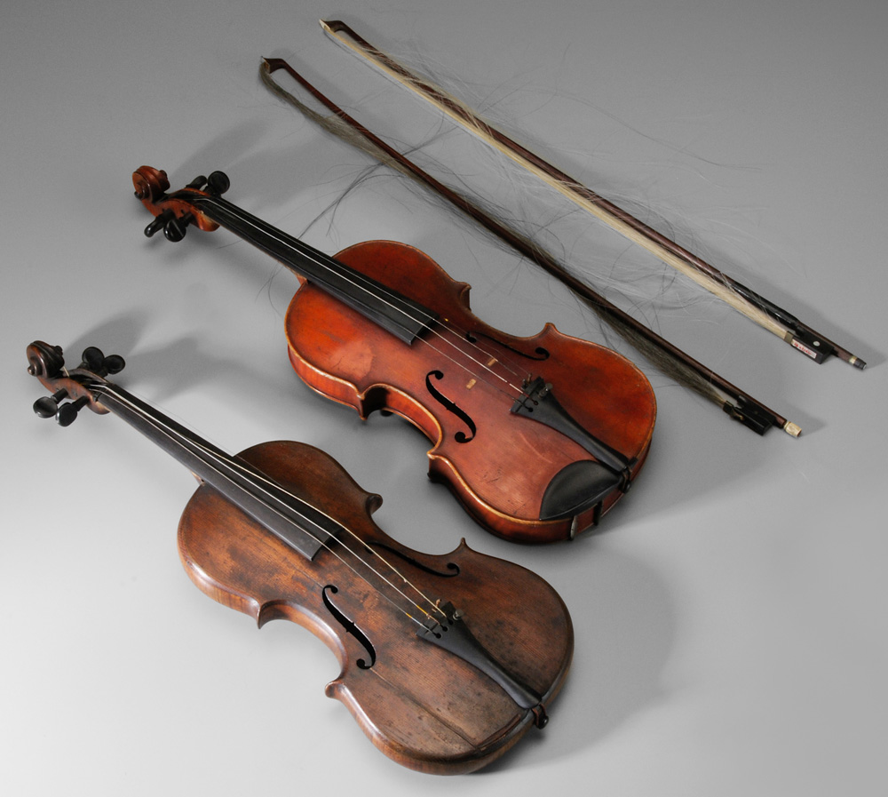 Appraisal: Two Violins Two Bows German and French th early th