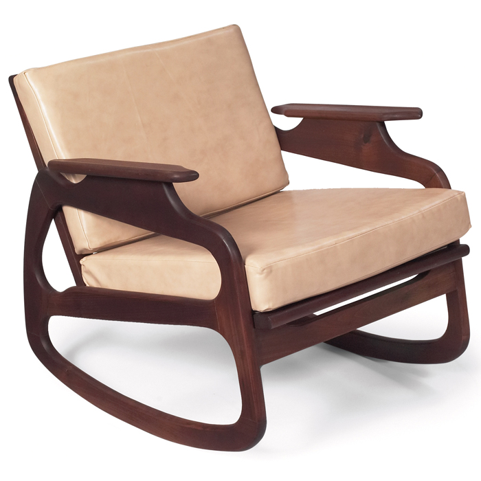 Appraisal: Craft Associates rocker s walnut frame with paddle arms removable