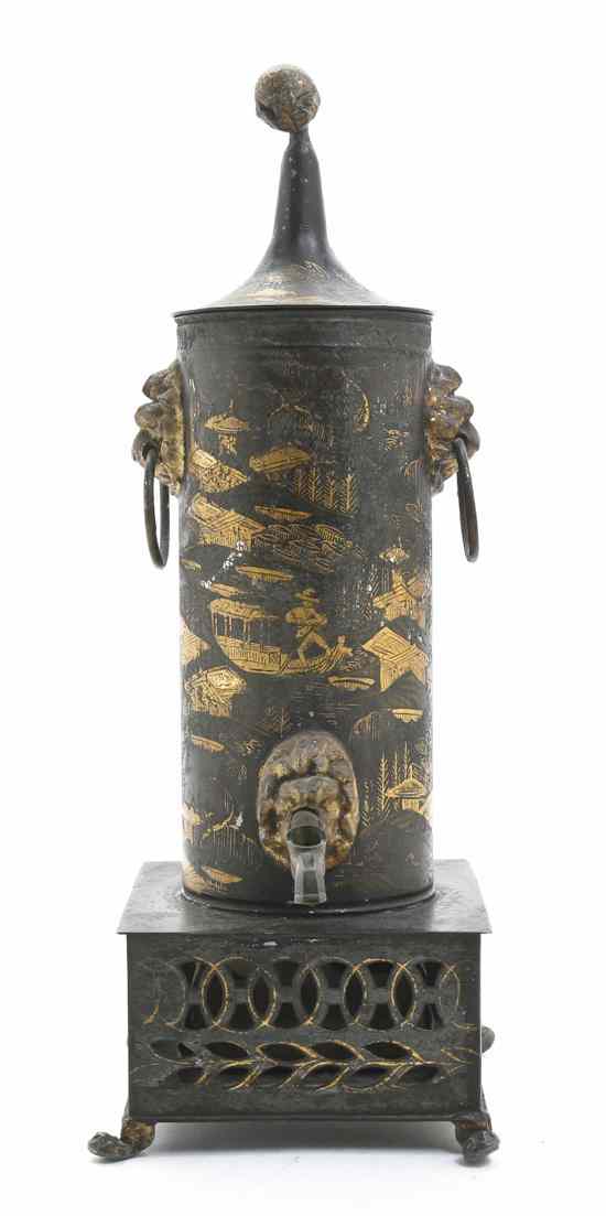 Appraisal: A Tole Parcel Gilt Samovar having a ball and acanthus