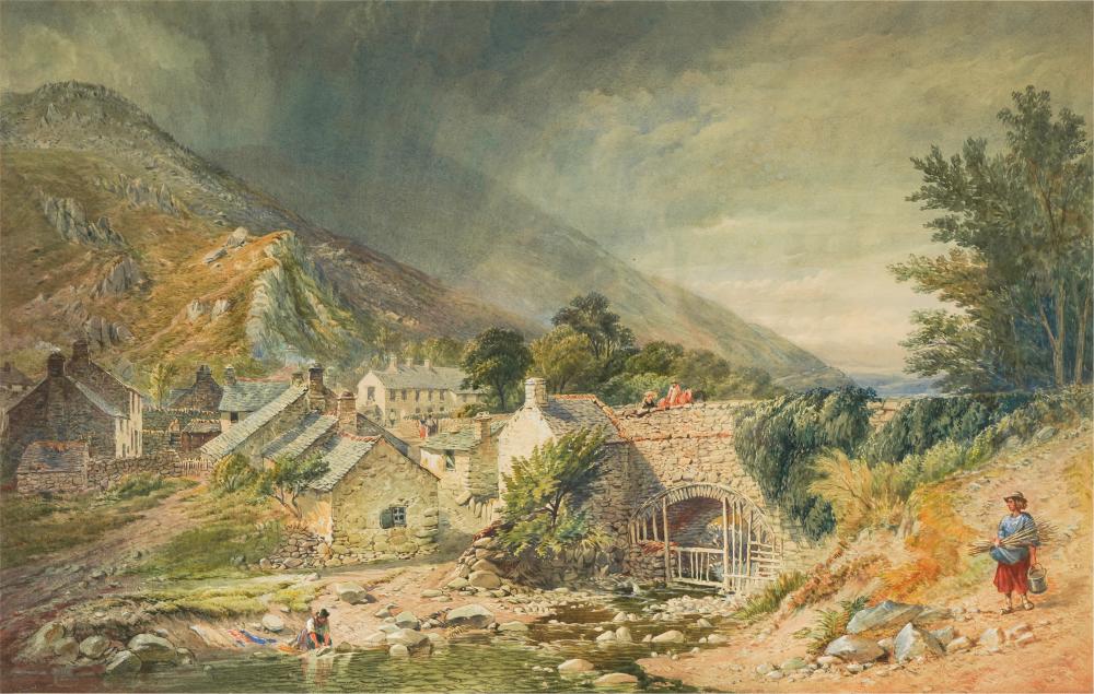 Appraisal: THOMAS SEWELL ROBINS - VIEW OF DWYGYFYLCHIwatercolor on paper matted