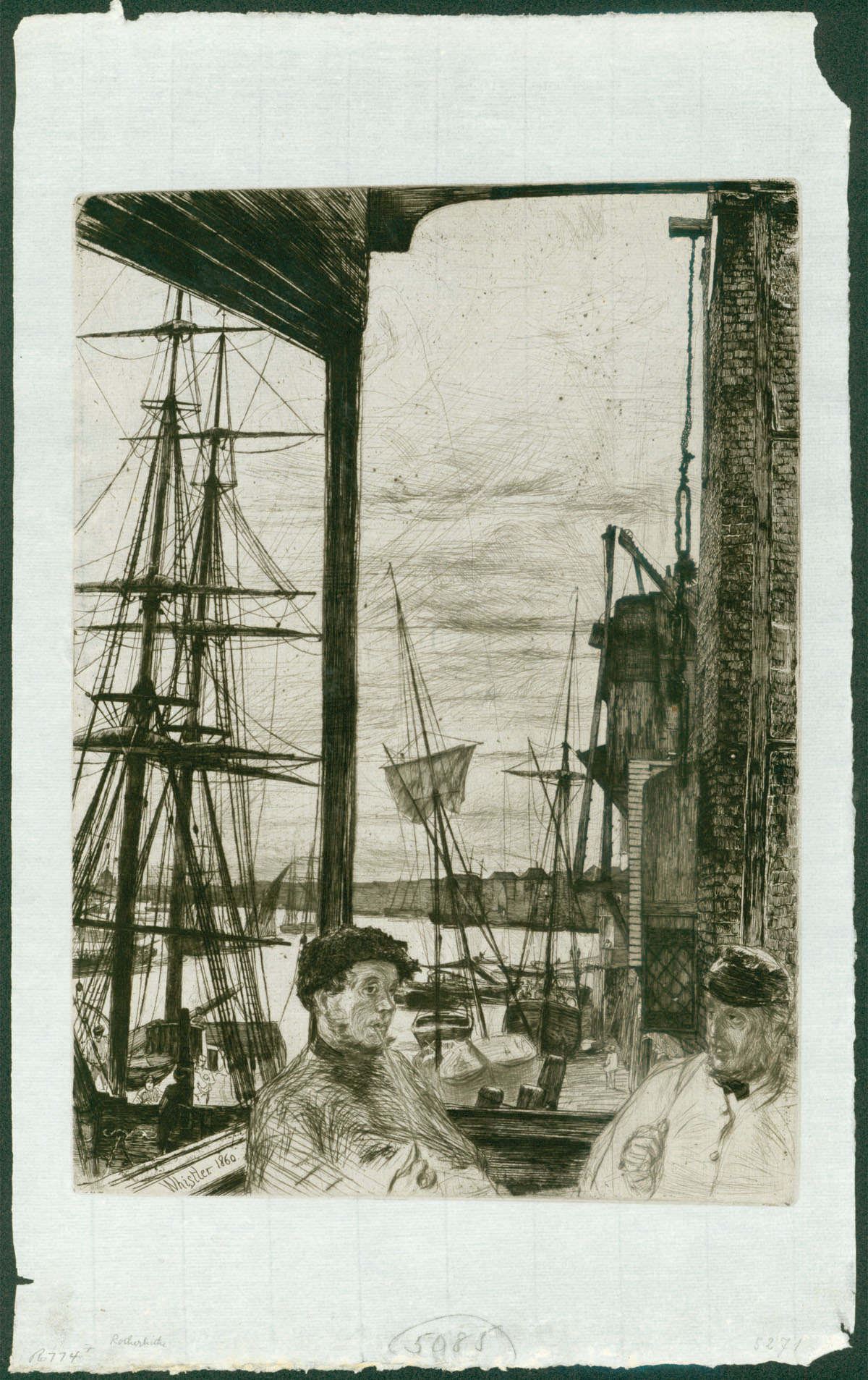 Appraisal: JAMES ABBOTT MCNEILL WHISTLER AMERICAN - ROTHERHITHE Etching on paper