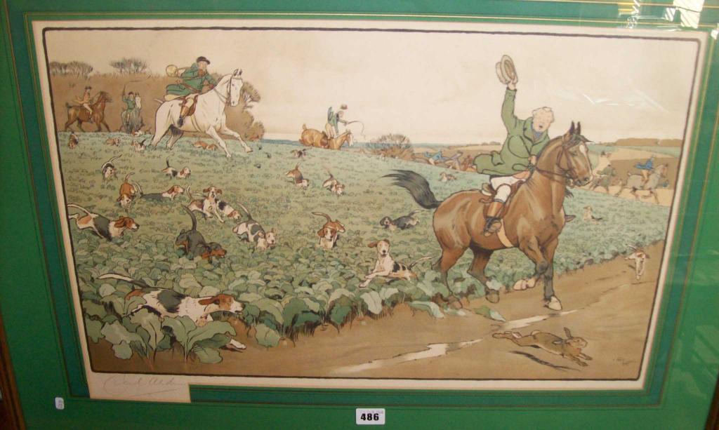 Appraisal: An early th century Cecil Aldin hunting print signed in