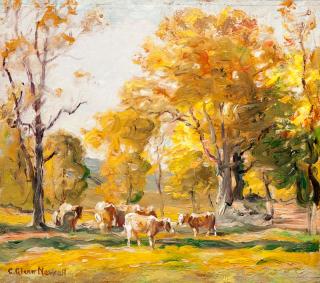 Appraisal: George Glenn Newell Cows in Sunny Pasturesigned G Glenn Newell