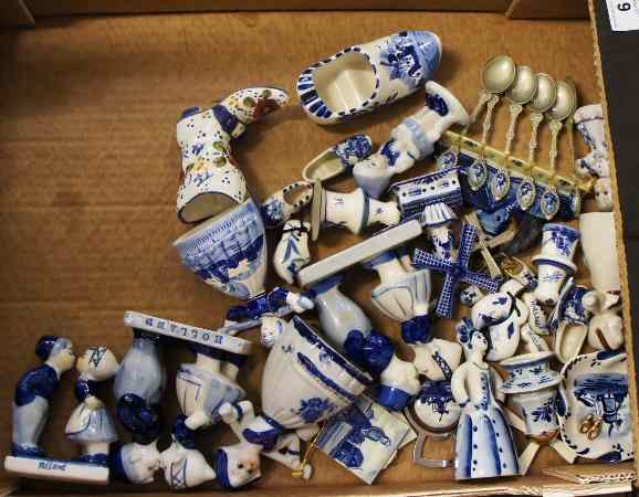 Appraisal: A collection of various miniature delft porcelain items comprising clogs