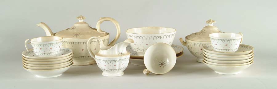 Appraisal: DECORATED TEA SERVICE FOR TWELVE Set includes h teapot h