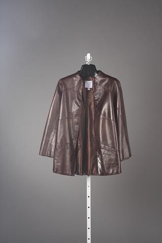 Appraisal: CHADO Brown with plum copper highlights leather jacket with signature