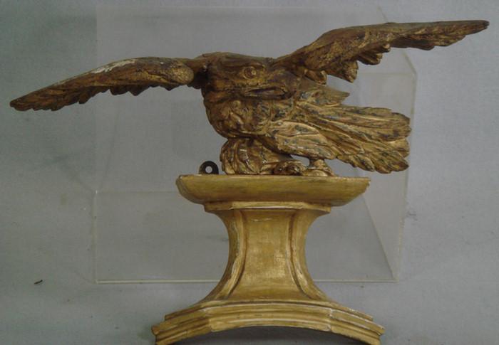 Appraisal: Carved and gilt wood eagle on a gilt plinth with