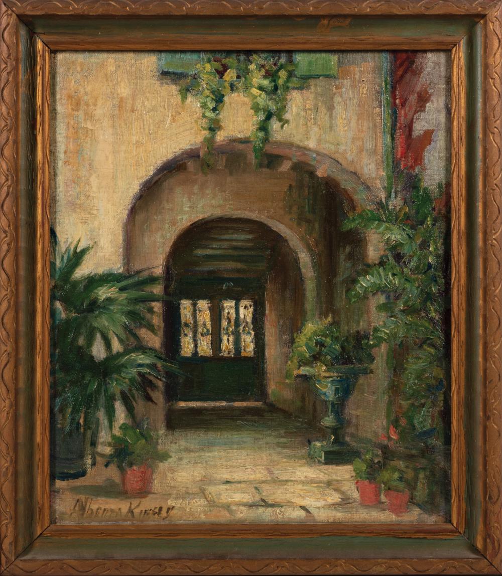 Appraisal: Alberta Kinsey American New Orleans - French Quarter Courtyard oil