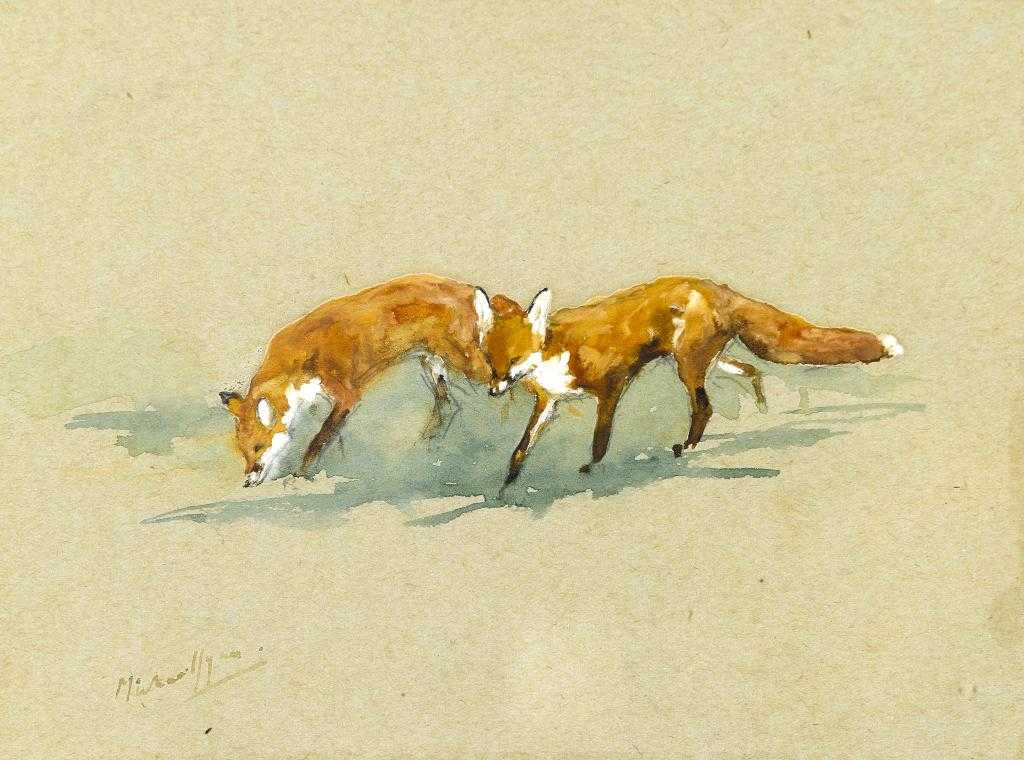 Appraisal: MICHAEL EDWARD LYNE - STUDIES OF FOXES a set of