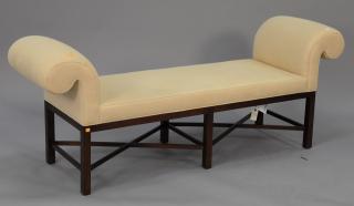 Appraisal: Baker upholstered bench seat ht in wd in Baker upholstered