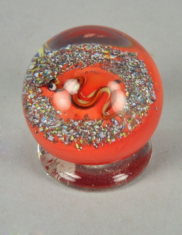 Appraisal: Roger Hamon Paperweight with SnakeImpressed H on bottom H x