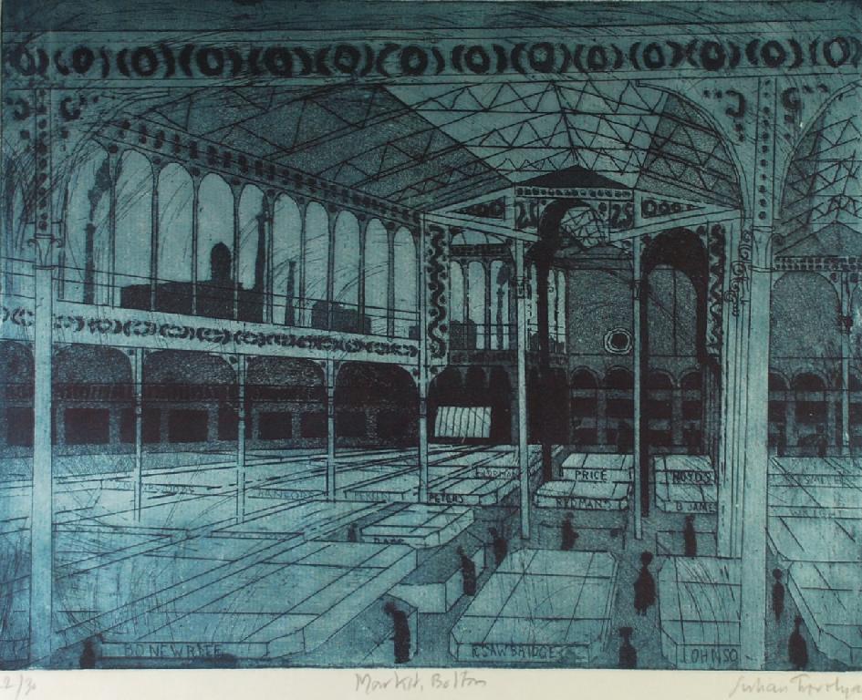 Appraisal: JULIAN TREVELYAN ARTIST SIGNED LITHOGRAPHIC PRINT Market Bolton x cm