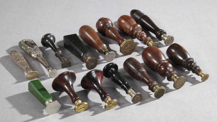 Appraisal: Unusual Collection of Fifteen Antique Hand Seals comprised of a