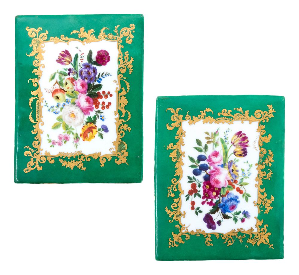 Appraisal: A Pair of Sevres Style Painted and Parcel Gilt Green-Ground