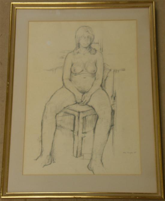 Appraisal: Oni Morgan study of a nude female pencil signed and