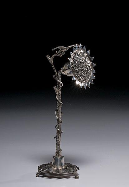 Appraisal: SILVER FLOWER FORM TABLE POTPOURRI th or th century possibly