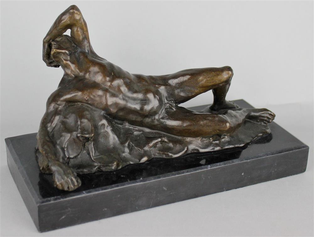 Appraisal: RECLINING MALE NUDE bearing signature Fex Masseau d in