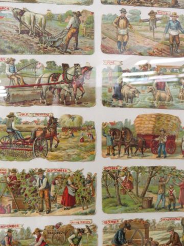 Appraisal: Victorian Lithograph Cards farming scenes months of the year approx