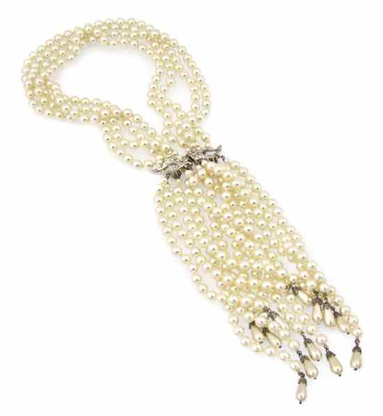 Appraisal: A Faux Pearl and Rhinestone Necklace