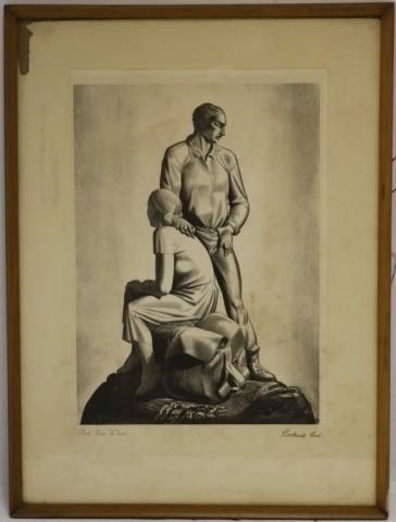 Appraisal: AFTER ROCKWELL KENT - NY WOODBLOCKPRINT TITLED AND NOW WHERE