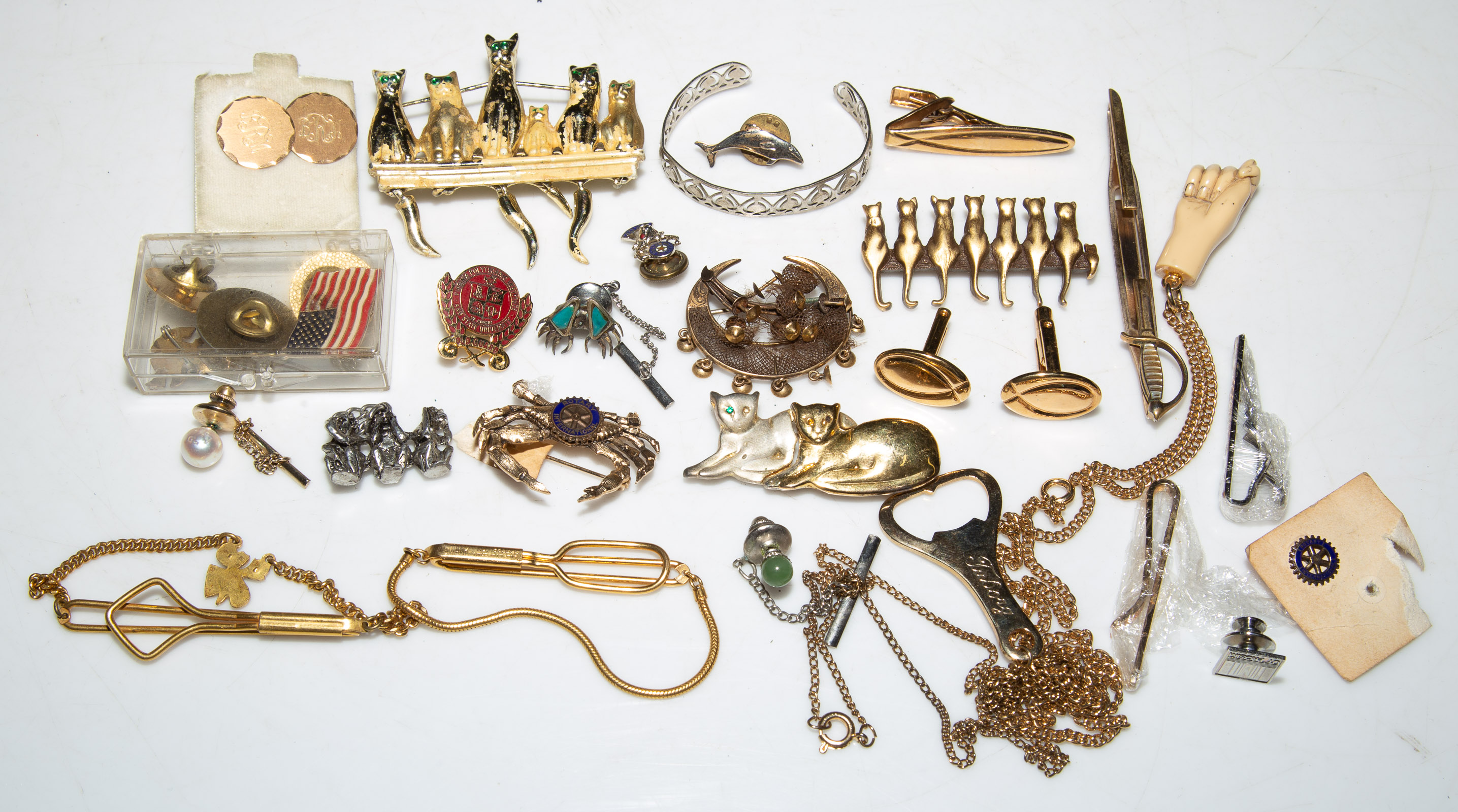 Appraisal: AN ECLECTIC COLLECTION OF JEWELRY Cat inspired jewelry Victorian hair