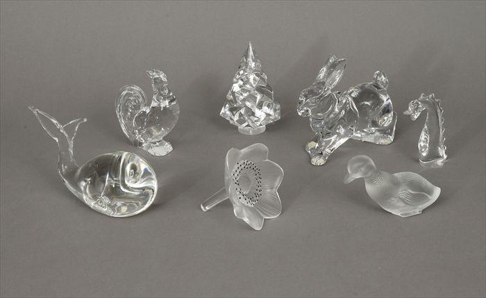 Appraisal: Four Baccarat Glass Animal Figures Including a rabbit rooster duck