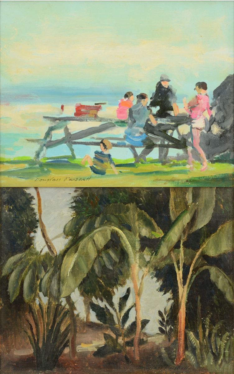 Appraisal: PARSHALL Douglass American - pieces to include ''Sunday Picnic'' Oil