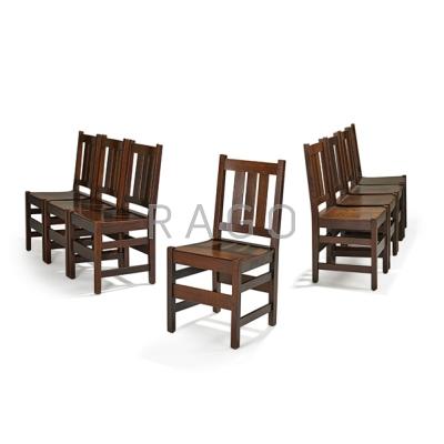 Appraisal: L J G STICKLEY Set of eight dining chairs with