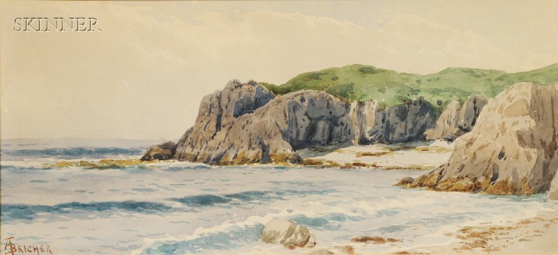 Appraisal: Alfred Thompson Bricher American - Coastal Cliffs Monogrammed signature ATBRICHER