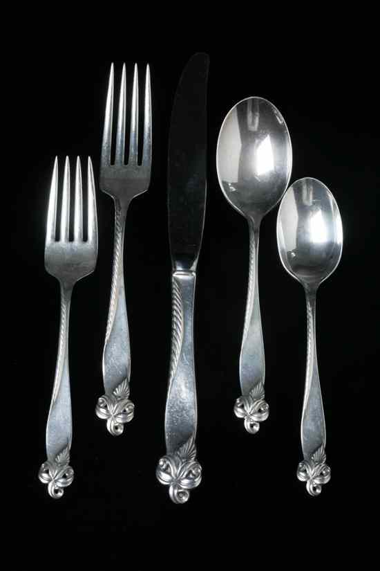 Appraisal: -PIECE WALLACE STERLING SILVER FLATWARE SERVICE ''Orchid Elegance'' pattern Including