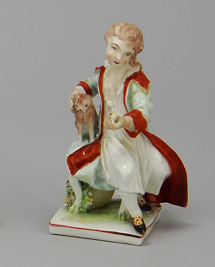 Appraisal: DERBY PORCELAIN FIGURE Circa Of a seated child with a