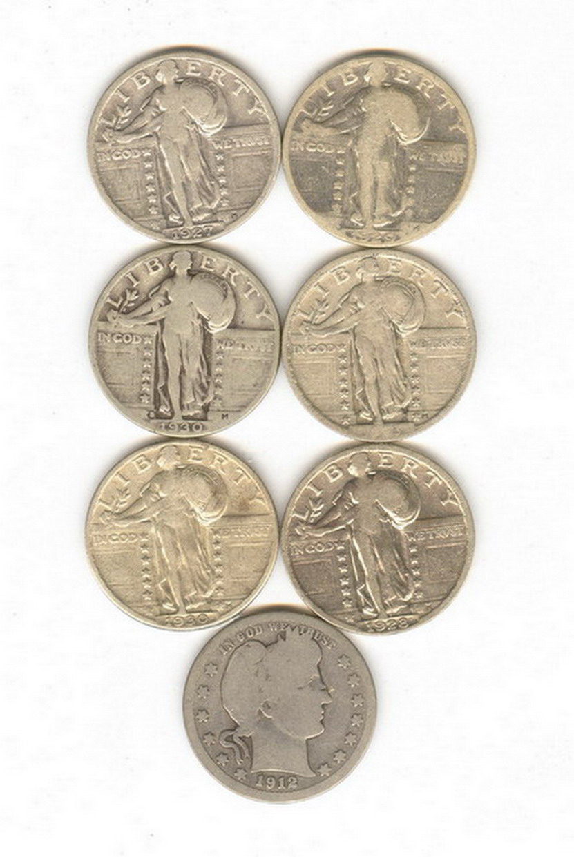 Appraisal: U S SILVER QUARTERS - Estate coins s