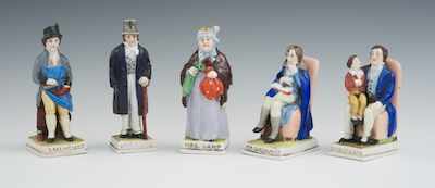 Appraisal: Five Erphila Porcelain Figurines The hand painted porcelain figurines depicting