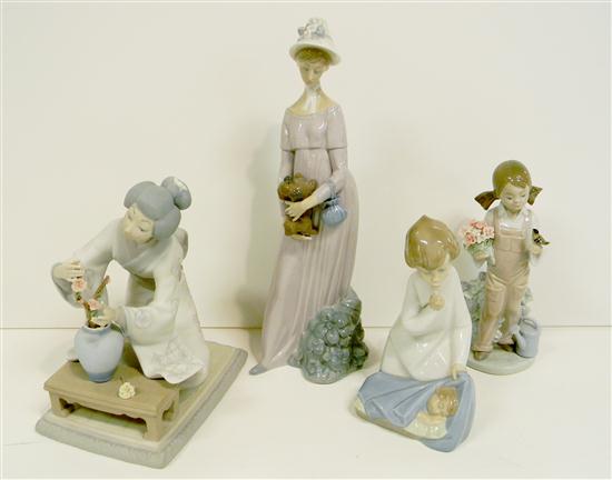 Appraisal: Four Lladro figurines including '' '' the ''Girl with the