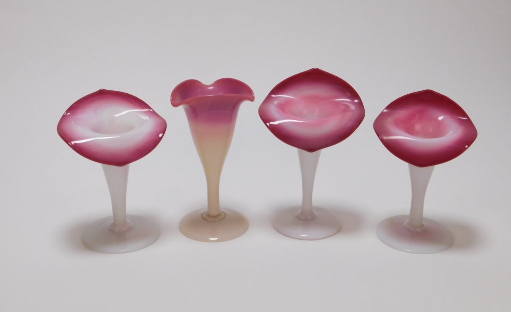 Appraisal: PC PEACH BLOW JACK IN THE PULPIT VASES United States