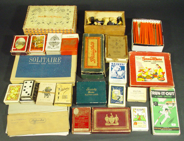 Appraisal: Two boxes of Edwardian and later games including a Mahjong