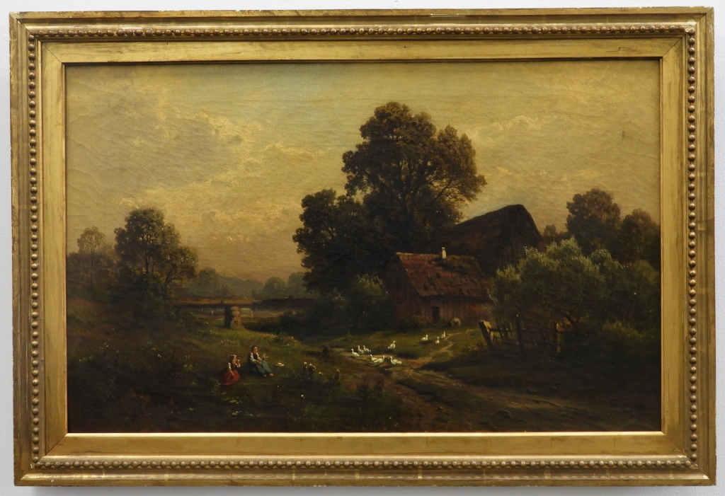 Appraisal: CARL WEBER ROMANTICIST PASTORAL LANDSCAPE PAINTING Pennsylvania Germany - Romantic