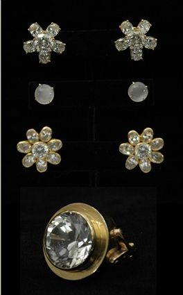 Appraisal: Two Pair of Cubic Zircon and Gold Earrings together with