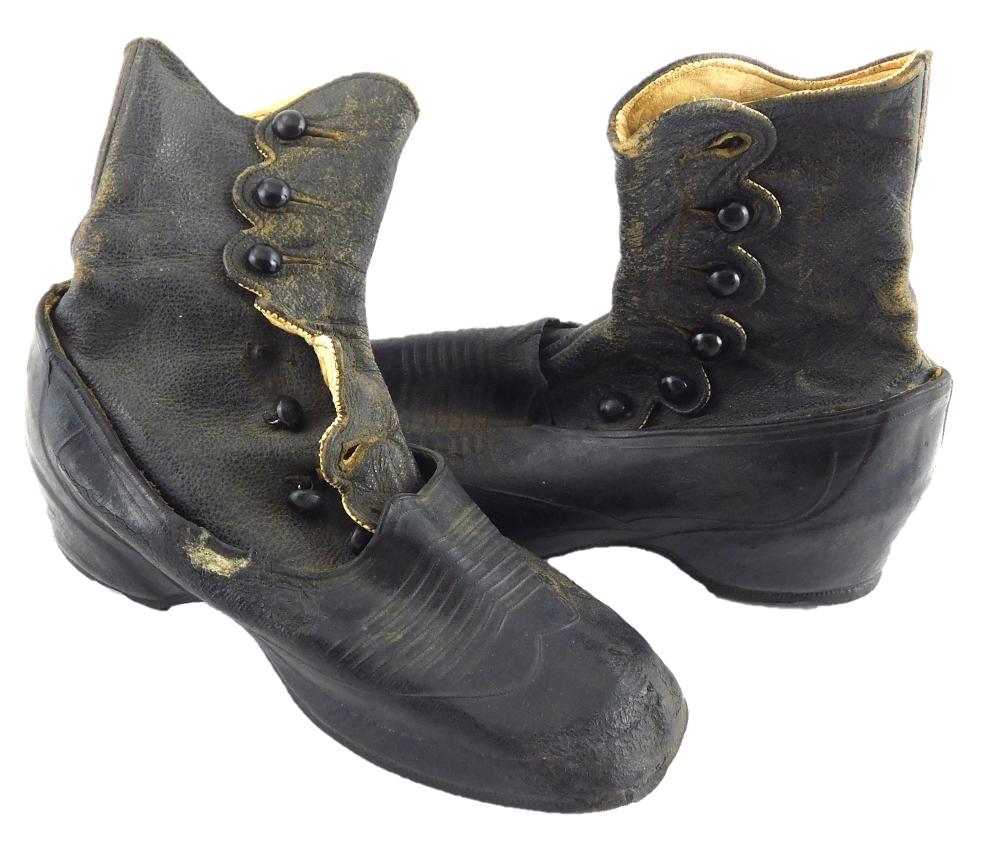 Appraisal: Victorian child's shoes New Brunswick Rubber Co black boots fitted