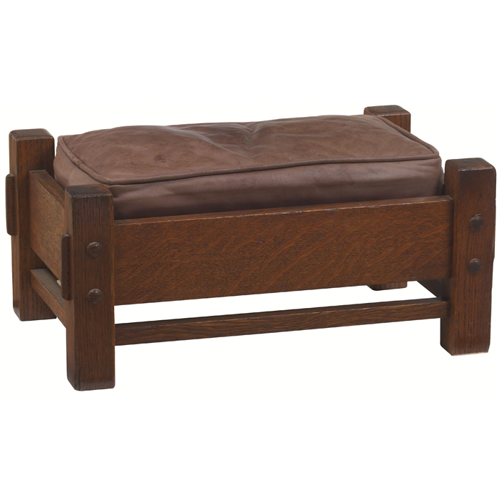 Appraisal: Stickley Brothers footstool low form with thru-tenon construction signed with