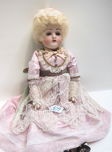 Appraisal: GERMAN BISQUE SHOULDER HEAD DOLL Kestner attributed having blond wig