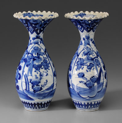 Appraisal: Blue-and-White Arita Porcelain Vases Japanese late th early th century