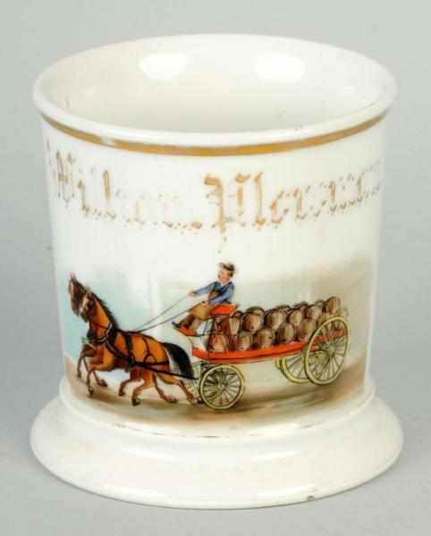 Appraisal: Occupational Shaving Mug Description Nice detailed scene of horse-drawn cart