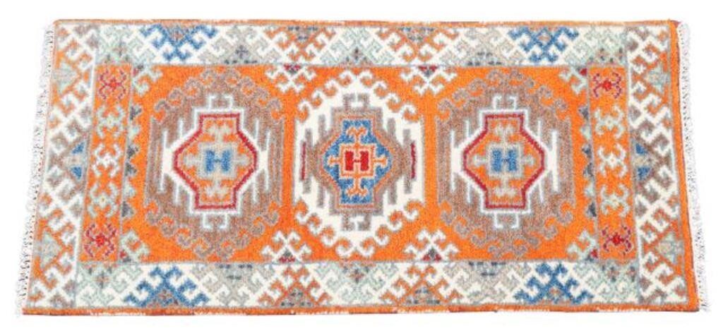 Appraisal: Hand-tied Indo-Kazak rug approx ' l ' w