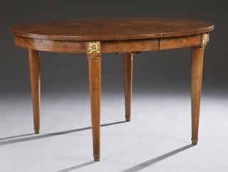 Appraisal: French Louis XVI Style Carved Inlaid Mahogany and Burled Elm