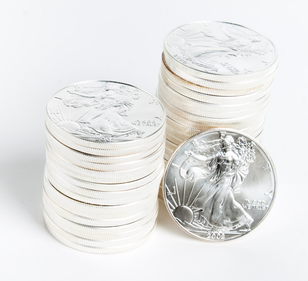 Appraisal: Thirty-seven American Eagle silver bullion coins Uncirculated