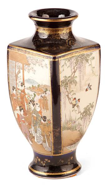 Appraisal: A Japanese Satsuma style polychrome and gilt enameled pottery vase