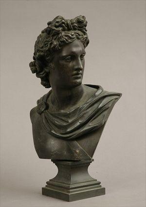 Appraisal: Continental Bronze Bust of Apollo Belvedere x in