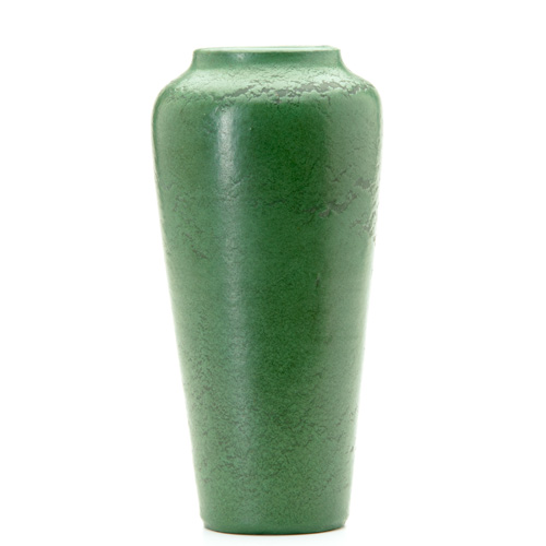 Appraisal: WHEATLEY Tall vase covered in a fine feathered matte green