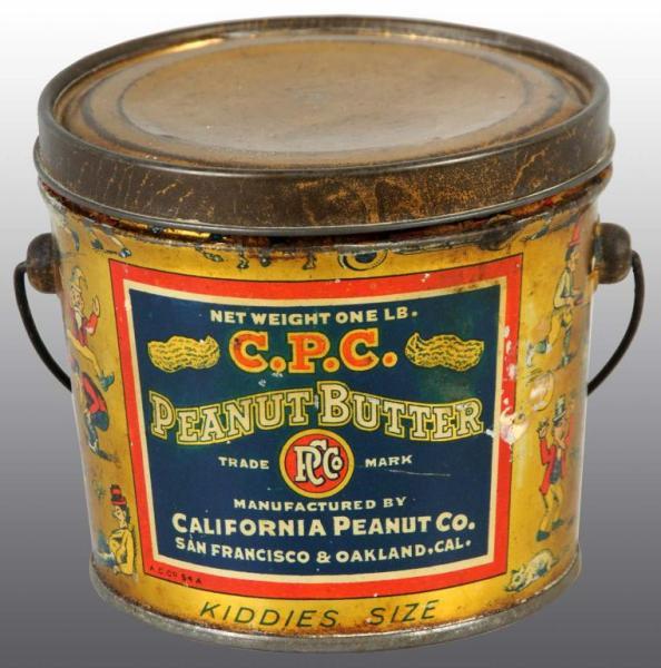 Appraisal: CPC Peanut Butter Tin Description Manufactured by the California Peanut